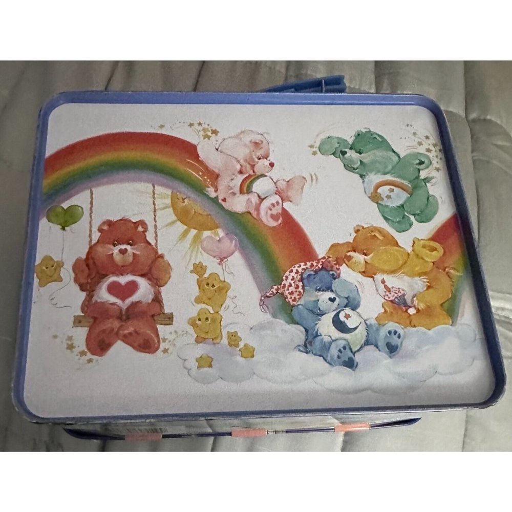 Care Bears Have a Rainbow Day! 2002 Rix Production Tin Metal Box LUNCHBOX ONLY